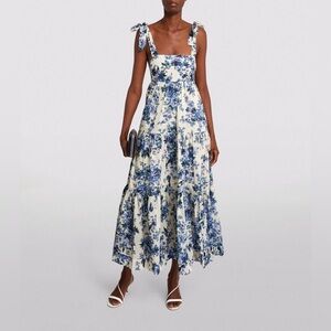 Zimmermann Aliane Dress 0P Maxi Midi Tie Shoulder Dress